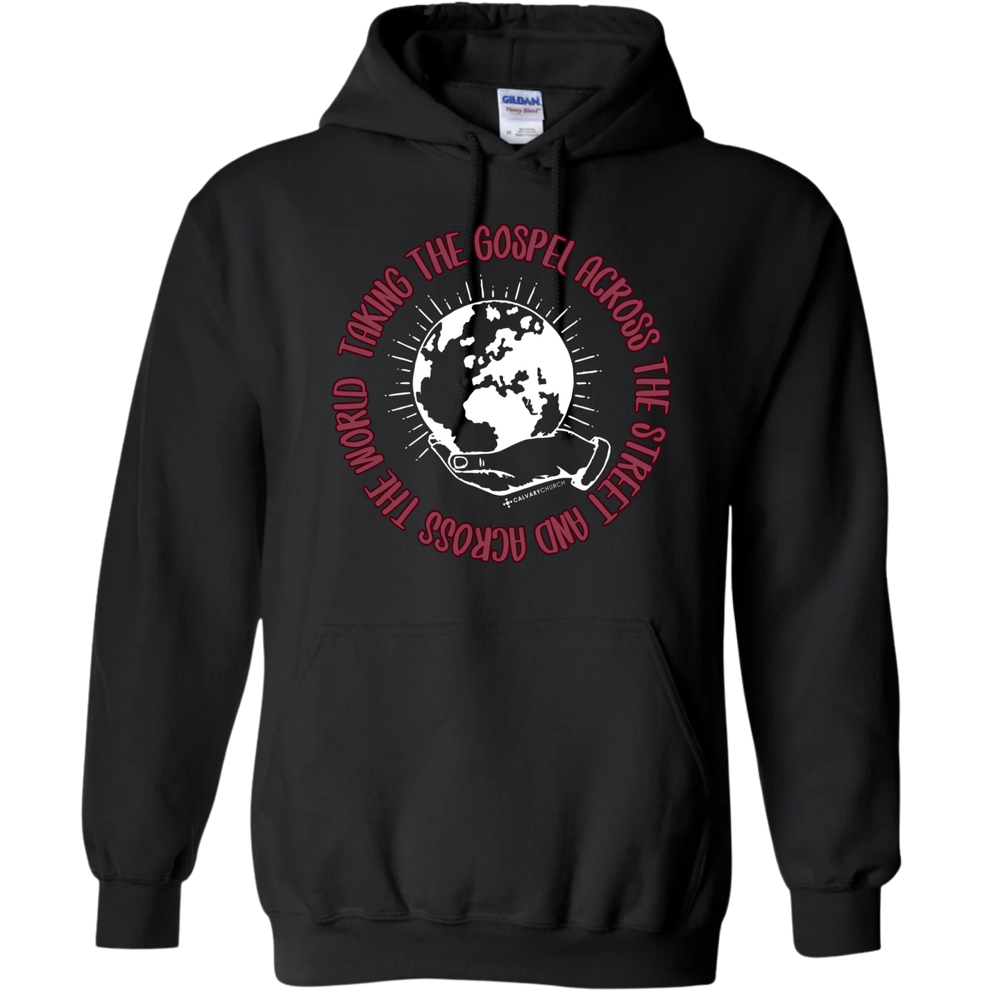 Taking the Gospel- Black Hoodie - Red Design