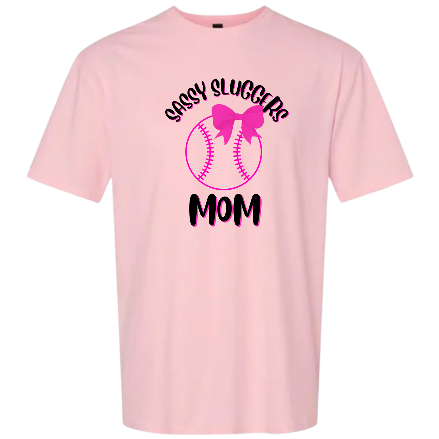 Sassy Sluggers- Light Pink Shirt/ Black Font