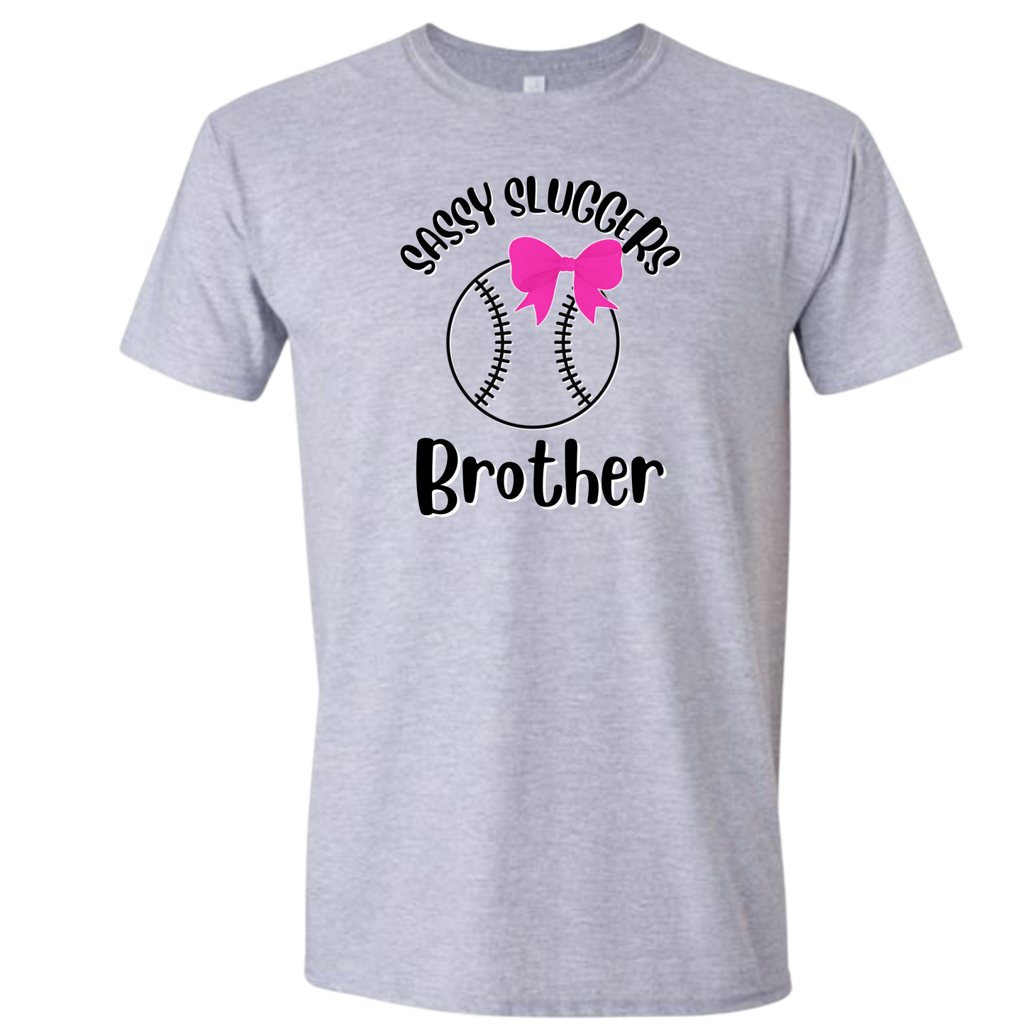 Sassy Sluggers- Gray T-Shirt/ Black Font