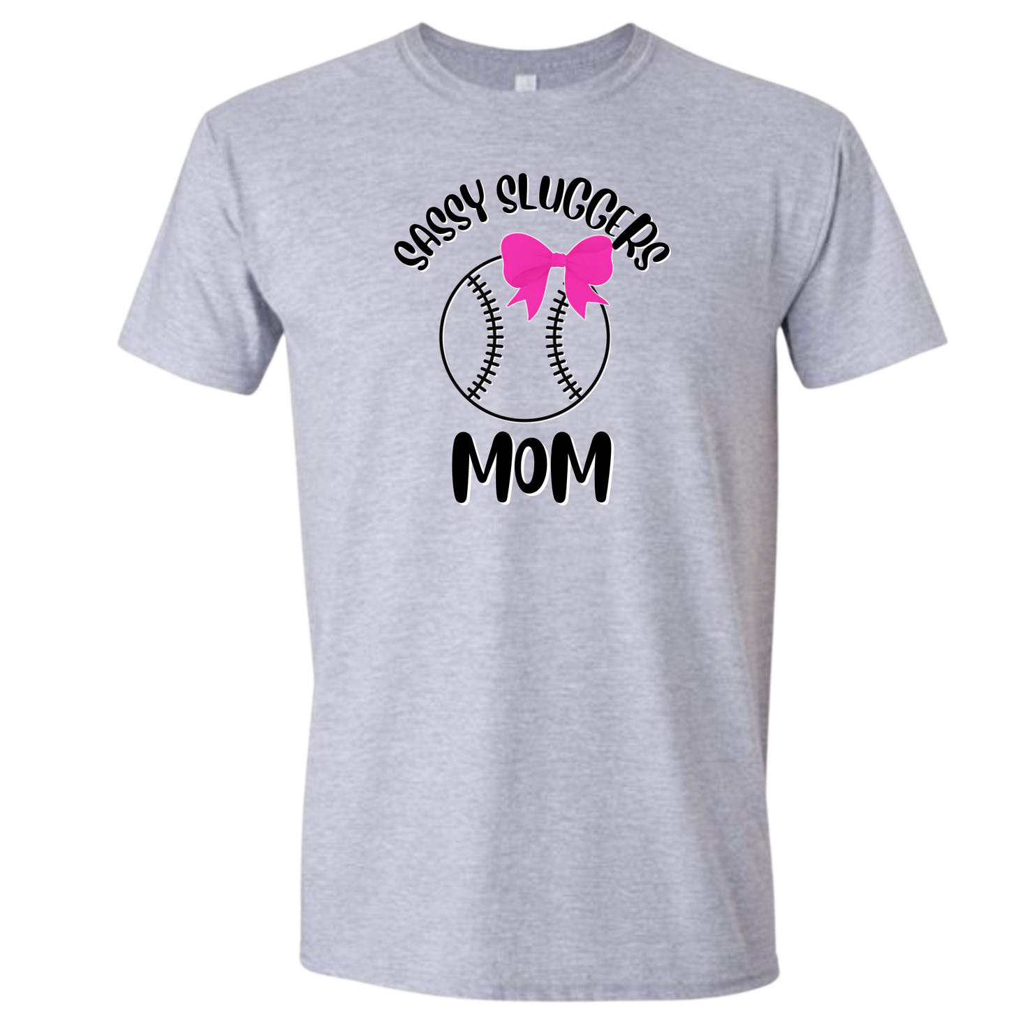 Sassy Sluggers- Gray T-Shirt/ Black Font