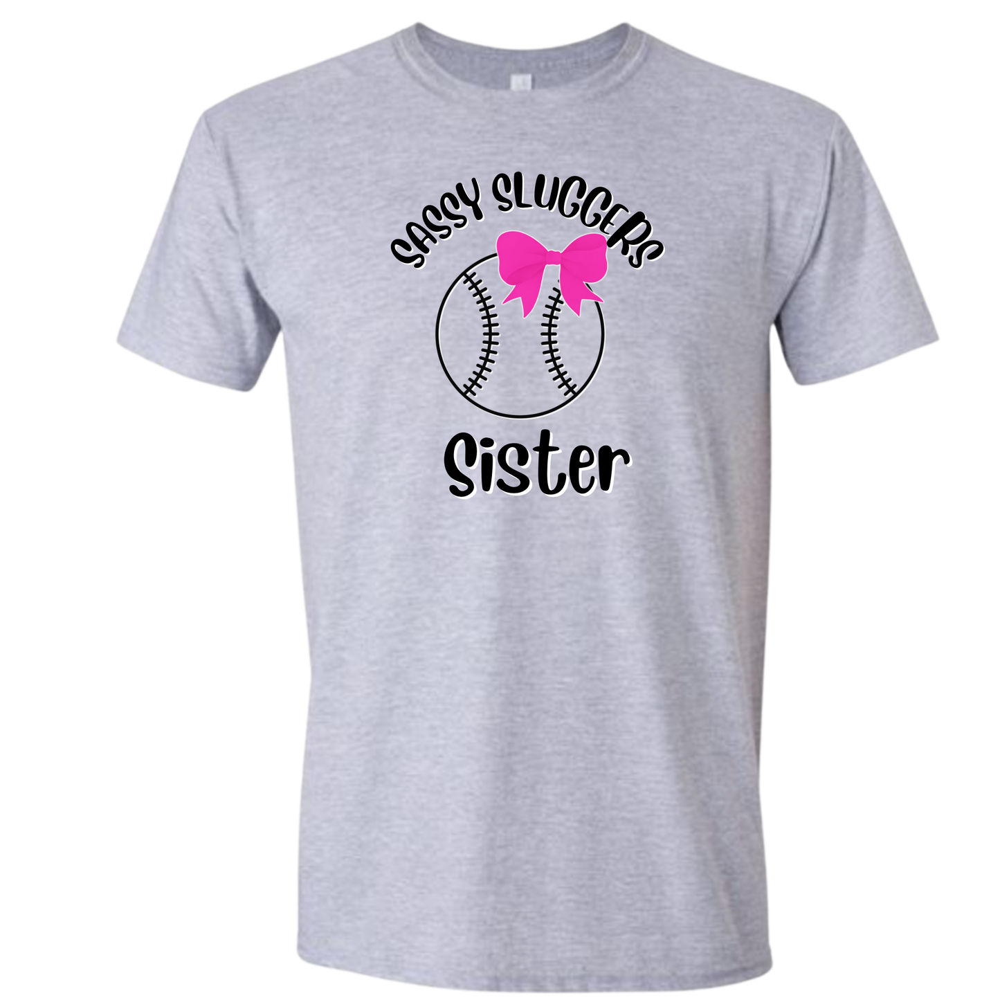 Sassy Sluggers- Gray T-Shirt/ Black Font