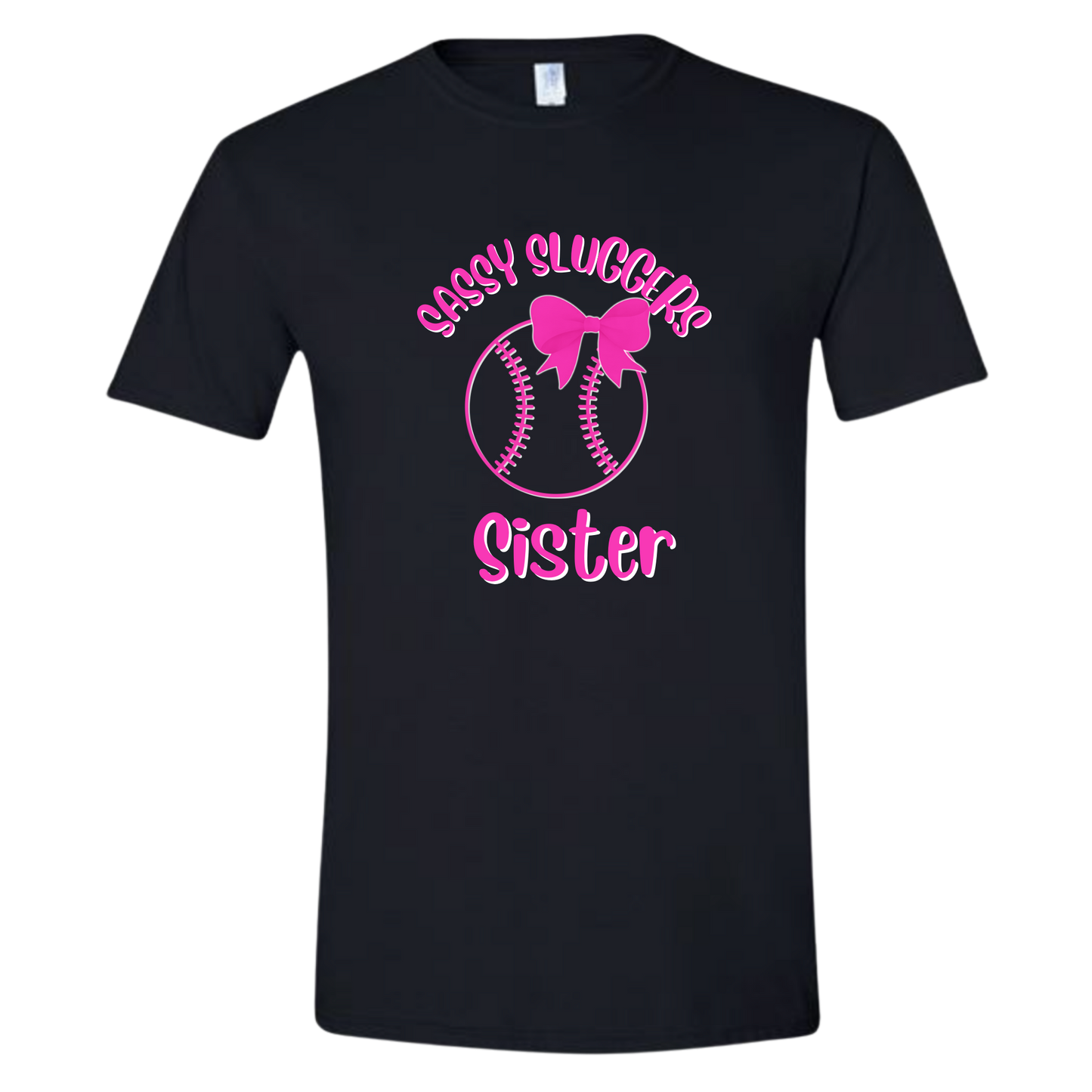 Sassy Sluggers- Black T-Shirt/ Hot Pink Font