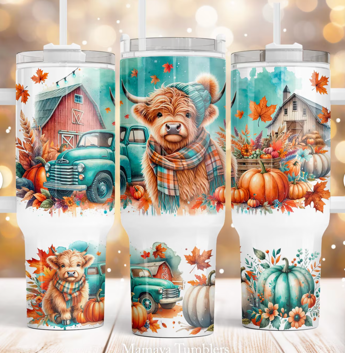Fall Cow 40 oz Tumblers