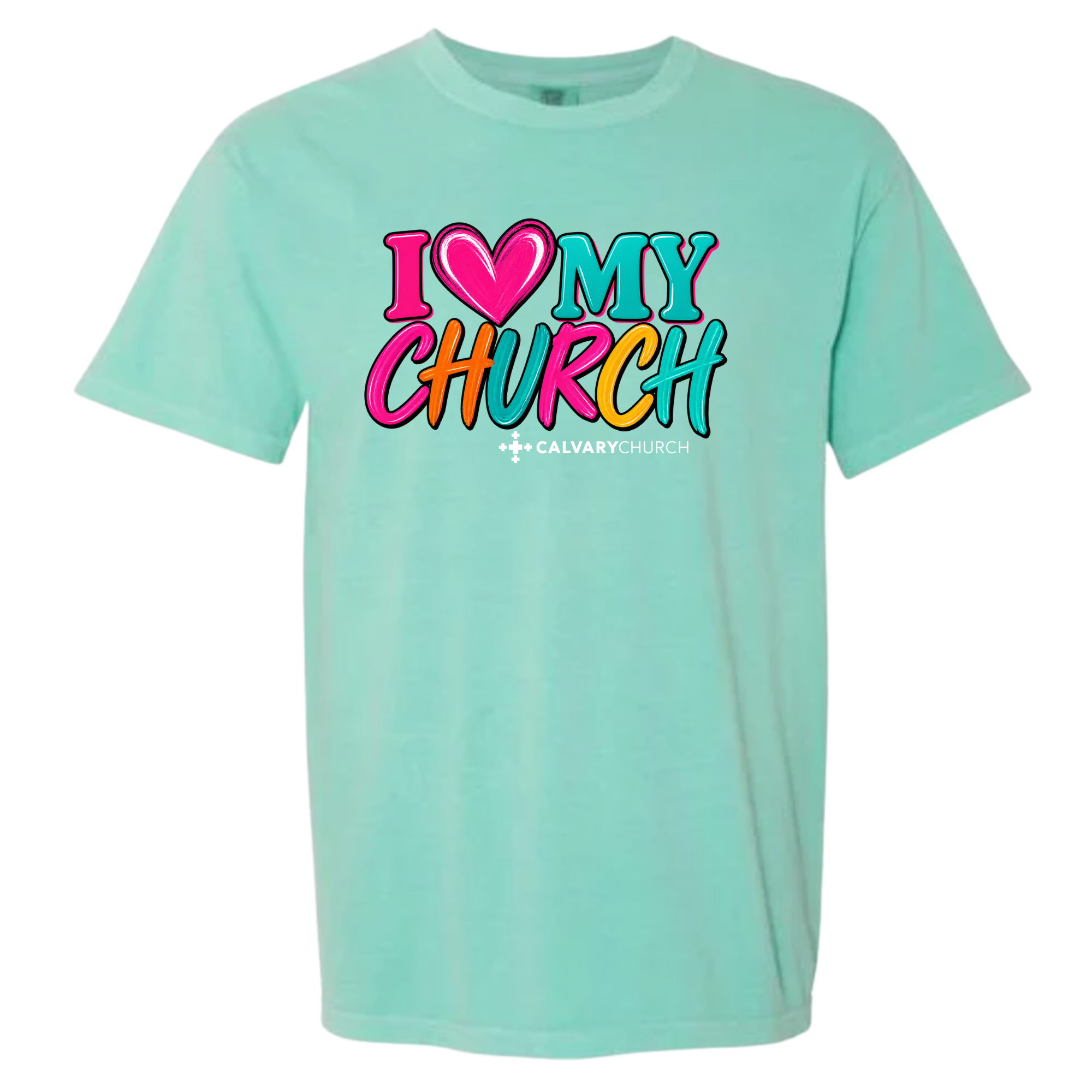 Neon I Love My Church- CC Chalky Mint