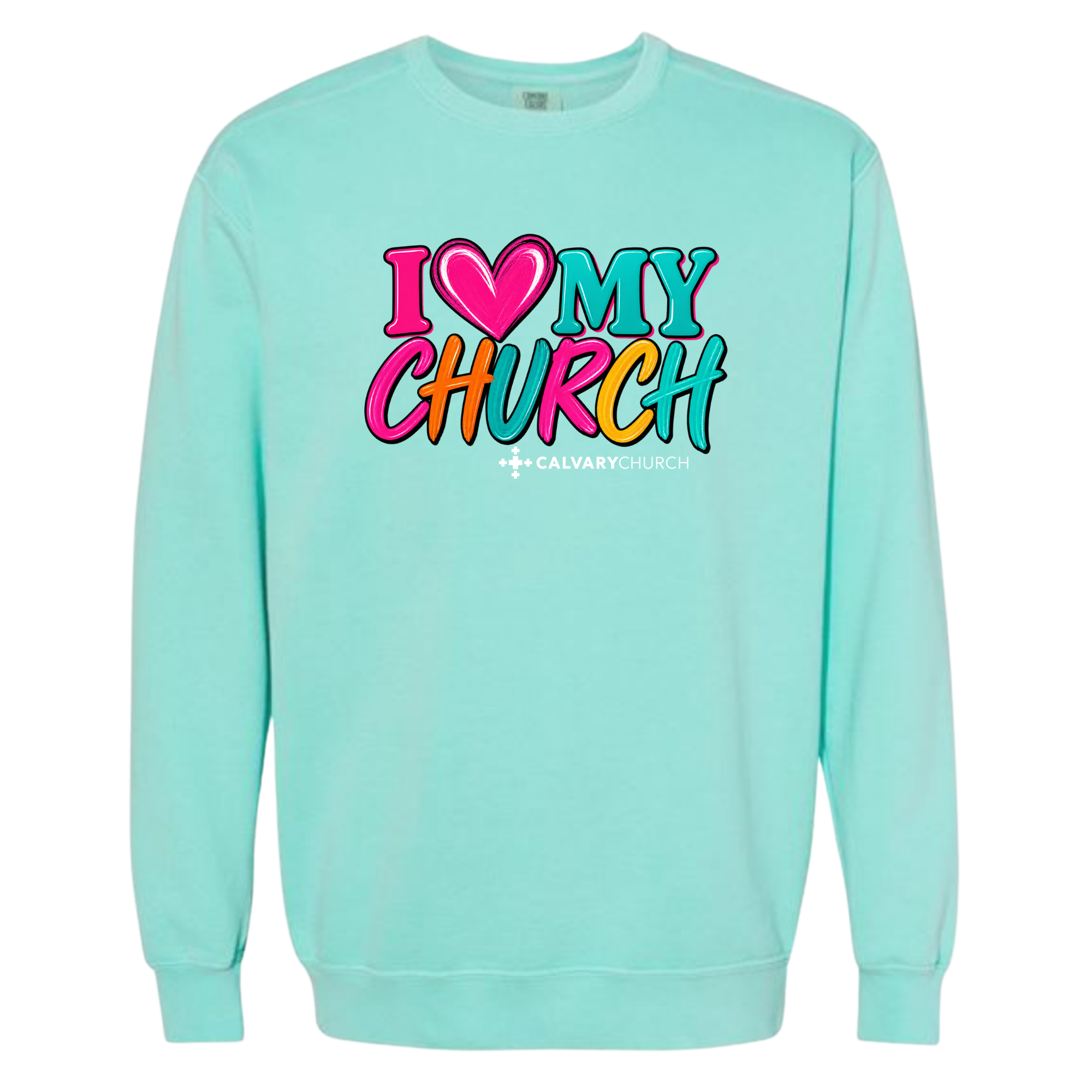 Neon I Love My Church- CC Chalky Mint