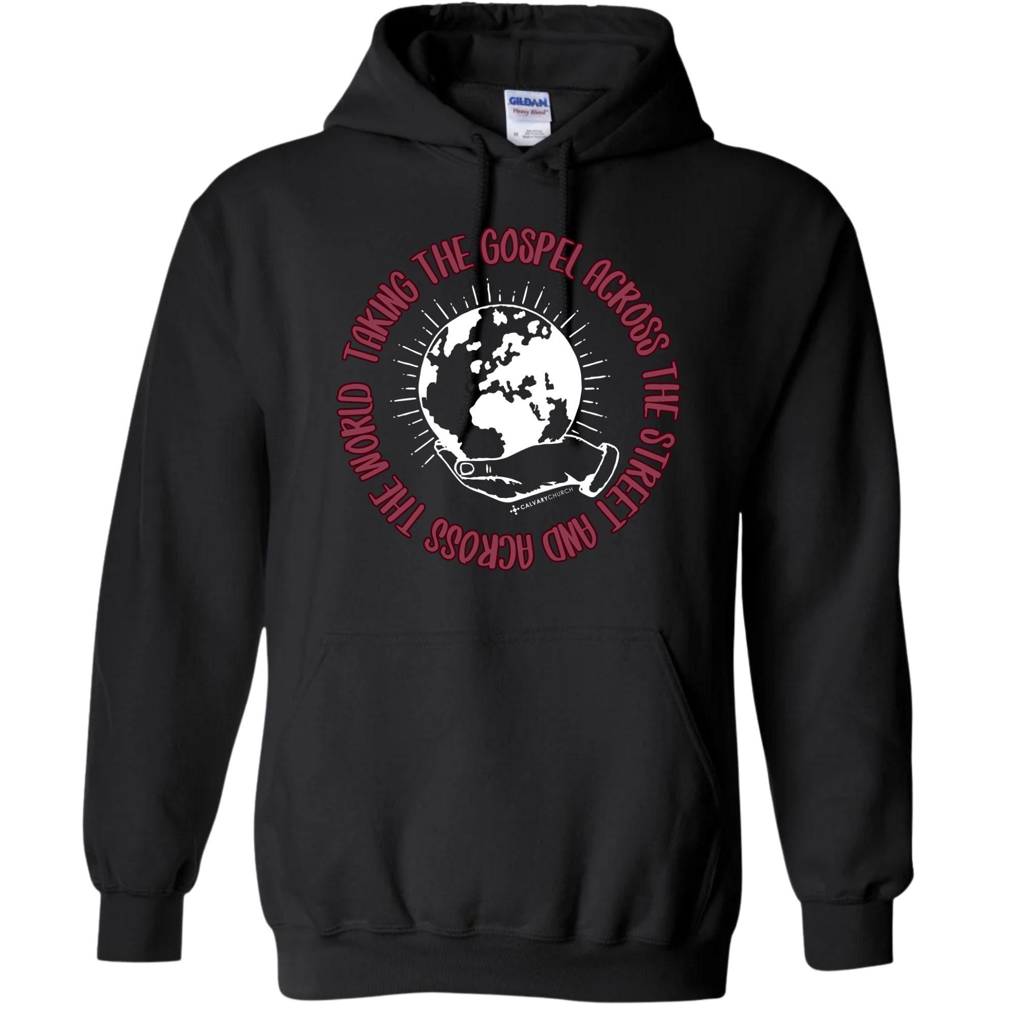 Taking the Gospel- Black Hoodie - Red Design