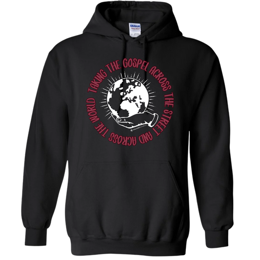 Taking the Gospel- Black Hoodie - Red Design