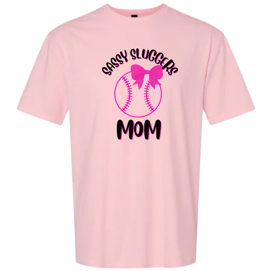Sassy Sluggers- Light Pink Shirt/ Black Font