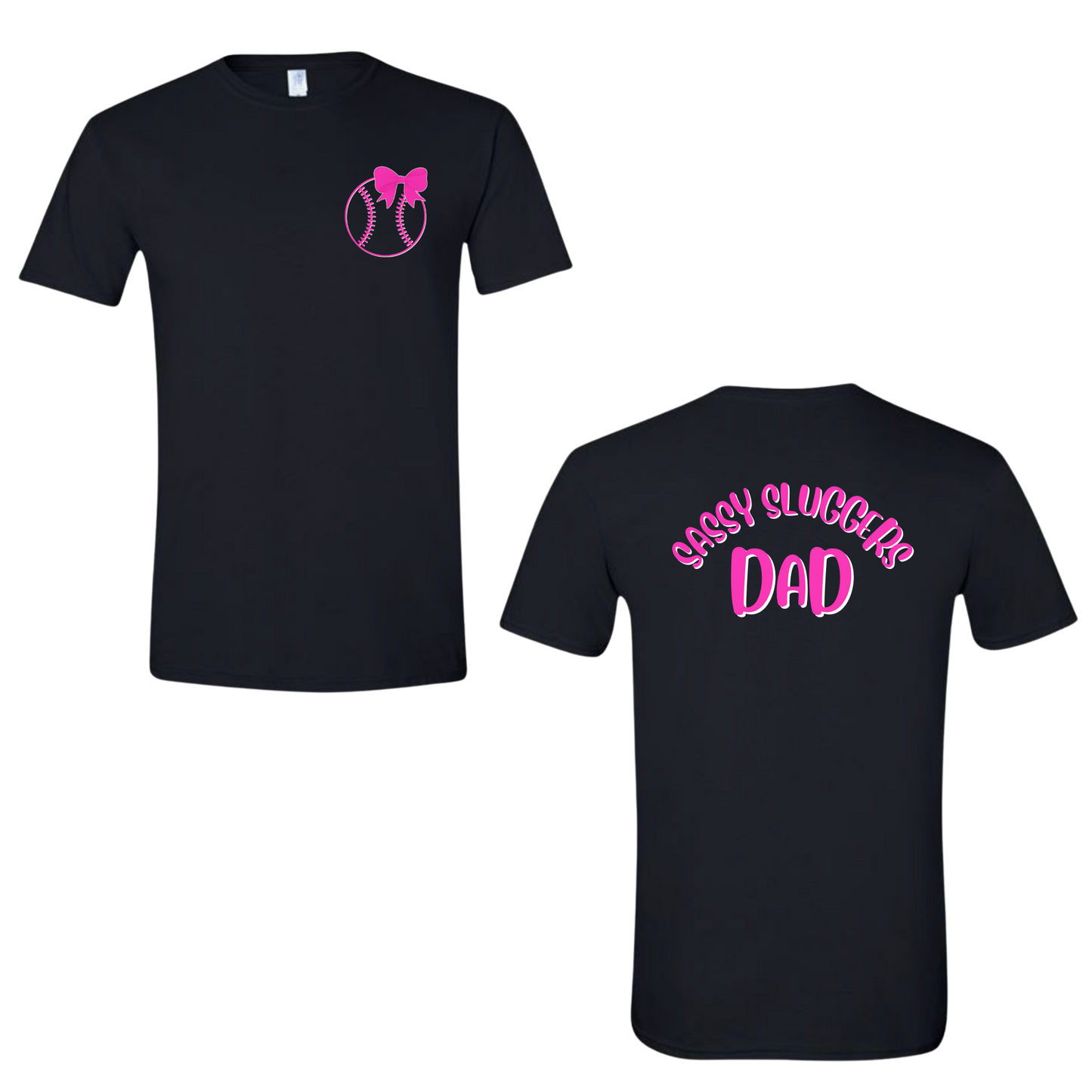 Sassy Sluggers- Black T-Shirt/ Front and Back Design