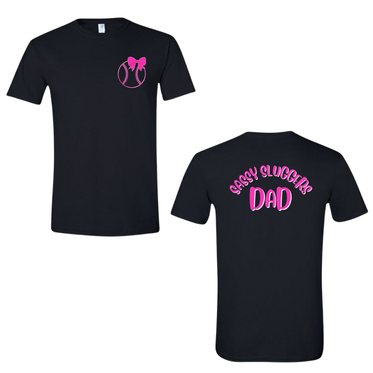Sassy Sluggers- Black T-Shirt/ Front and Back Design