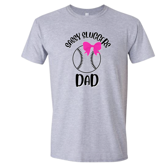 Sassy Sluggers- Gray T-Shirt/ Black Font