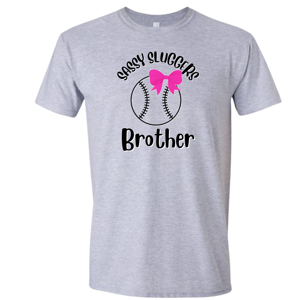 Sassy Sluggers- Gray T-Shirt/ Black Font