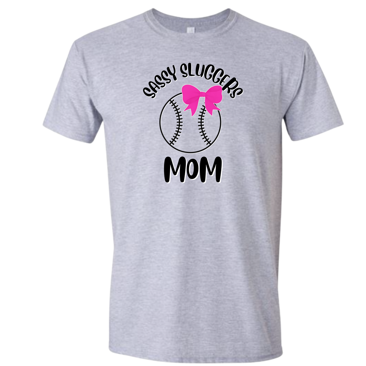 Sassy Sluggers- Gray T-Shirt/ Black Font