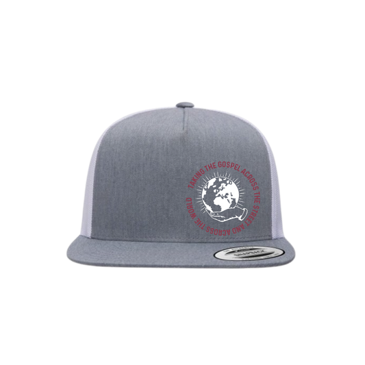 Taking the Gospel- Gray/ White Hat - Red Design