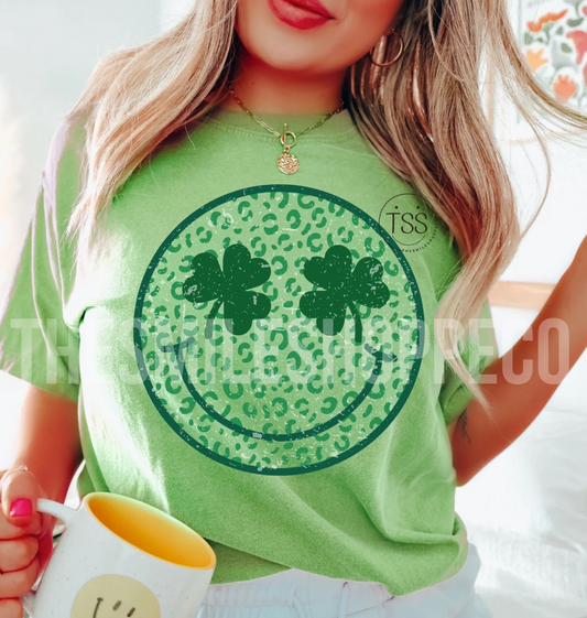 St. Patrick's Day Cheetah Smiley Face