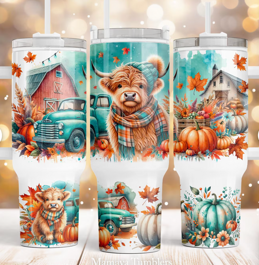 Fall Cow 40 oz Tumblers
