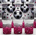 Pink Glitter Soccer  40 oz Tumblers
