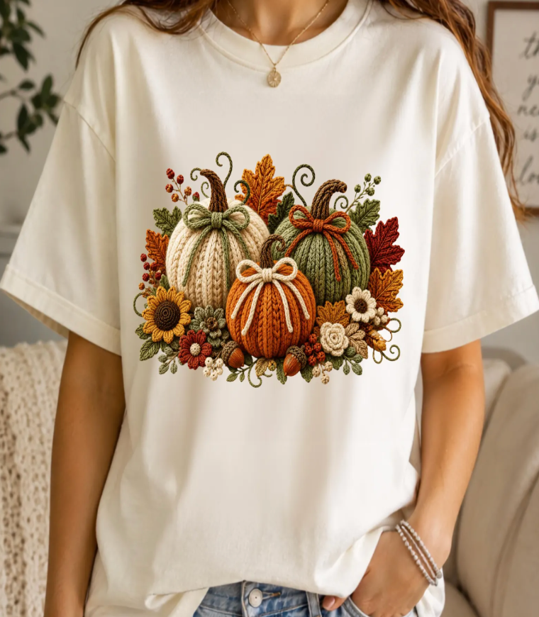 Cozy Knit Pumpkins & Bows