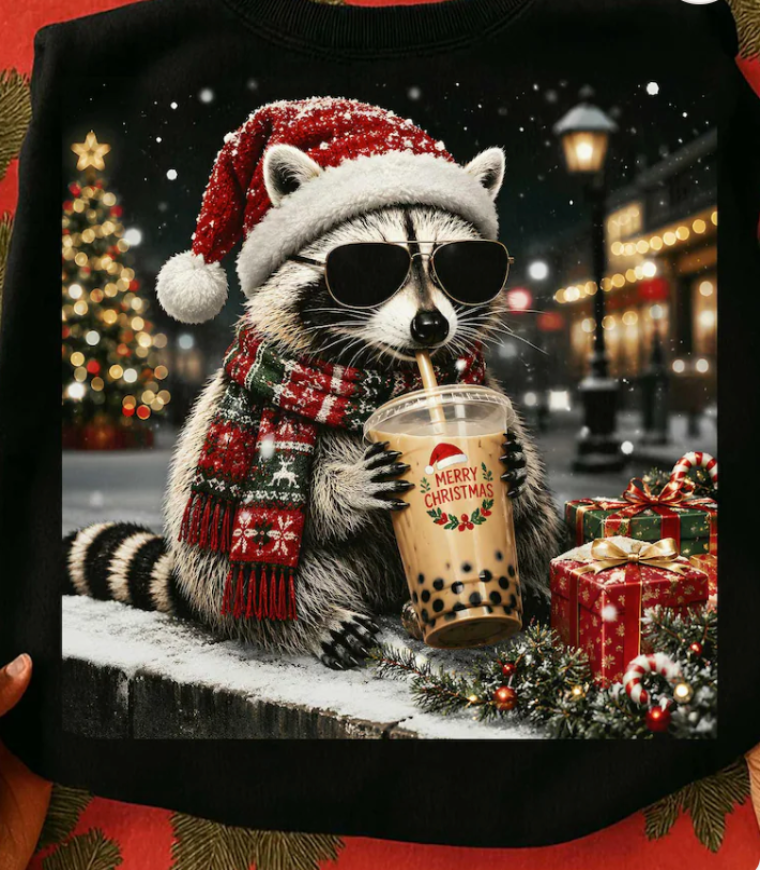 Christmas Raccoon – Merry Christmas