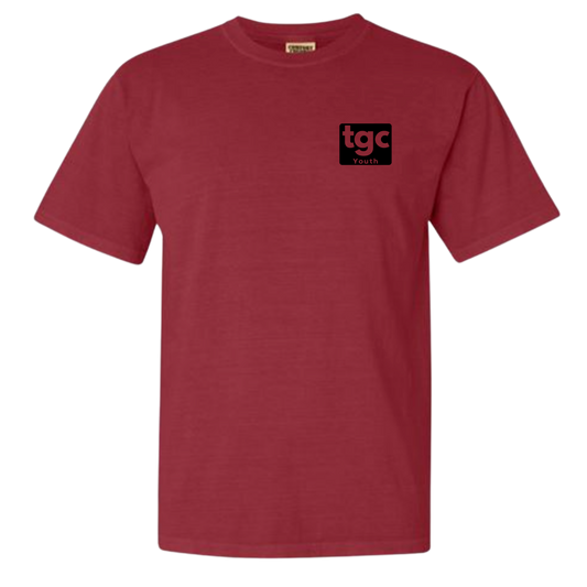 TGC Youth- Crimson Comfort Color T-Shirts - Logo
