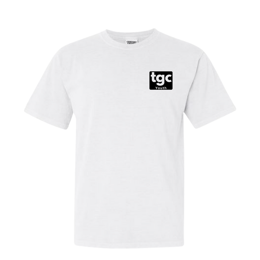 TGC Youth- White Comfort Color T-Shirts - Logo